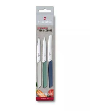 Набір з трьох кухонних ножів для чищення Victorinox Swiss Modern Paring Set: 3 ножі з кольоровими ручками Urban та лезами 10 Limited Edition 2022 6.9096.3L1 V77554475 фото
