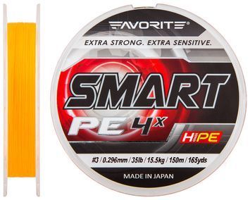 Шнур Favorite Smart PE 4x 150м (оранж.) #3.0/0.296мм 15.5кг 16931022 фото