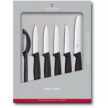 Набор кухонных овощных ножей и овощечистки Victorinox Swiss Classic Paring Set 6 предметов Черный (6.7113.6G) V77551926 фото
