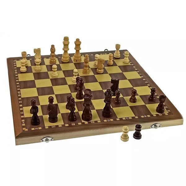 Набір 2 в 1 Шахи, шашки дерев'яні магнітні (39х39х2 см) (DN32800) V77554024 фото