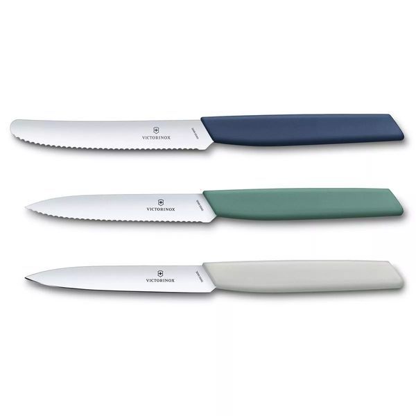 Набір з трьох кухонних ножів для чищення Victorinox Swiss Modern Paring Set: 3 ножі з кольоровими ручками Urban та лезами 10 Limited Edition 2022 6.9096.3L1 V77554475 фото