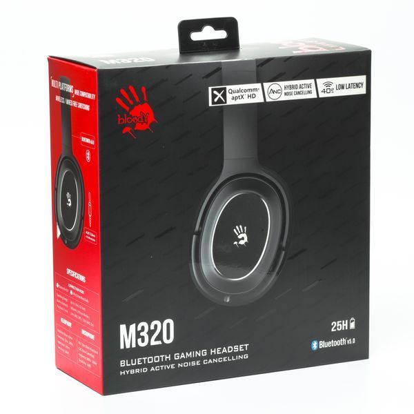 Гарнітура ігрова Bloody M320 (Black), чорний колір, Bluetooth v5.0 + 3.5 Jack M320 (Black) 1606308 фото