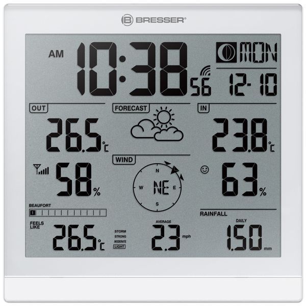 Метеостанція Bresser Weather Center JC XXL 5-in-1 White 7002590 фото