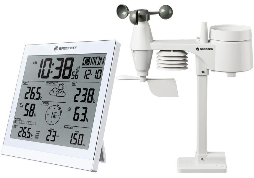 Метеостанція Bresser Weather Center JC XXL 5-in-1 White 7002590 фото