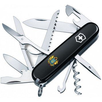 Швейцарський ніж Victorinox Huntsman UKRAINE Великий Герб України (1.3713.3_T0400u) Чорний 616174 фото