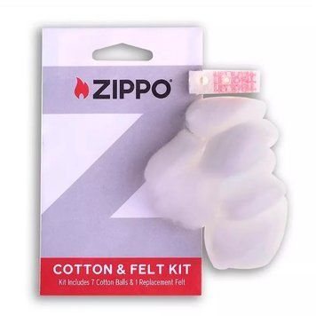 Ремкомплект Zippo 7 шариков ваты и фетровая заглушка 122112 V77552566 фото