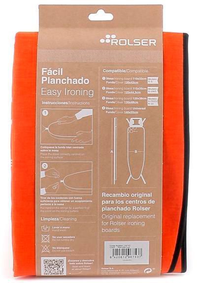 Чехол для гладильной доски Rolser Muleton Mandarina 140 x 55 см FUR004-2089 931984 фото