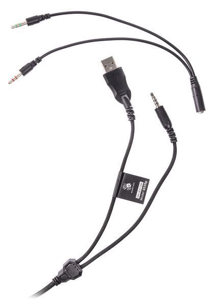 Гарнітура ігрова Bloody G535P з підсвічуванням, USB+3,5 jack G535P Bloody (Black+Silver) 1605418 фото