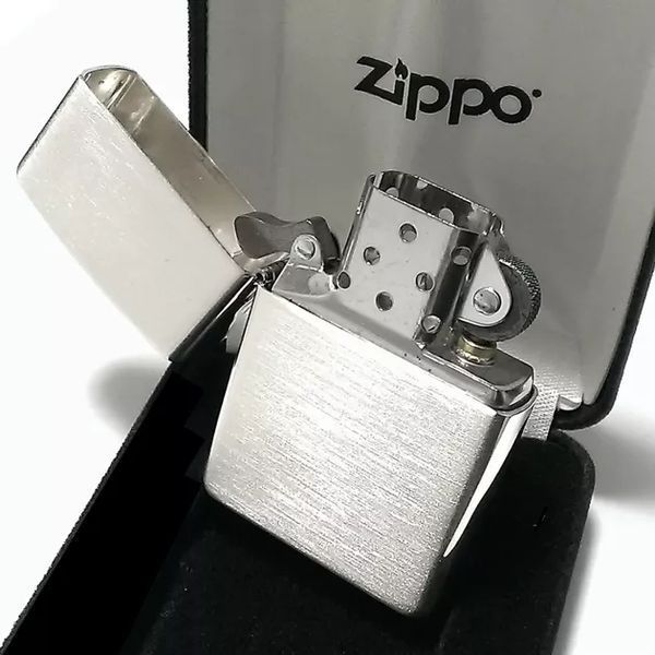 Срібна Запальничка Zippo Brushed Sterling Silver срібло 925 проби, оксамитова коробочка 13 V77554047 фото