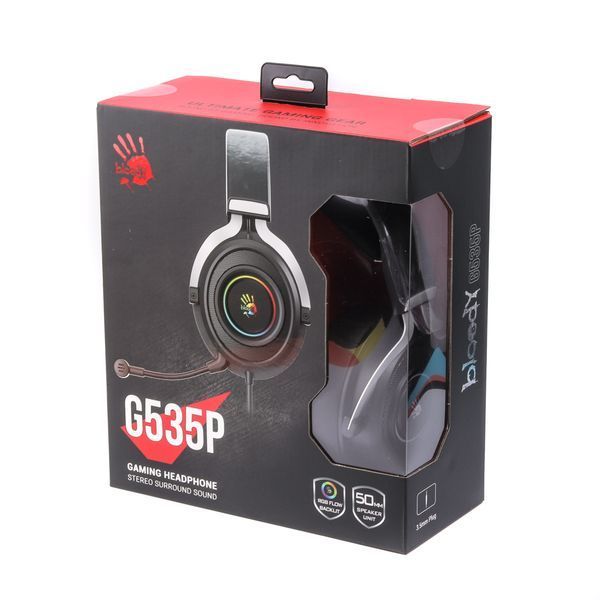 Гарнітура ігрова Bloody G535P з підсвічуванням, USB+3,5 jack G535P Bloody (Black+Silver) 1605418 фото