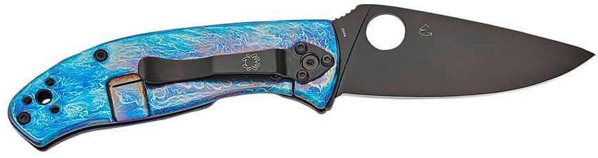 Ніж Spyderco Tenacious Black Blade D2 Titanium Blue C122TIBLBKD2P 871689 фото