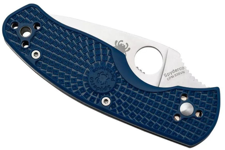 Ніж Spyderco Persistence Lightweight CPM-S35VN Serrated Серейтор Blue C136SBL 871595 фото