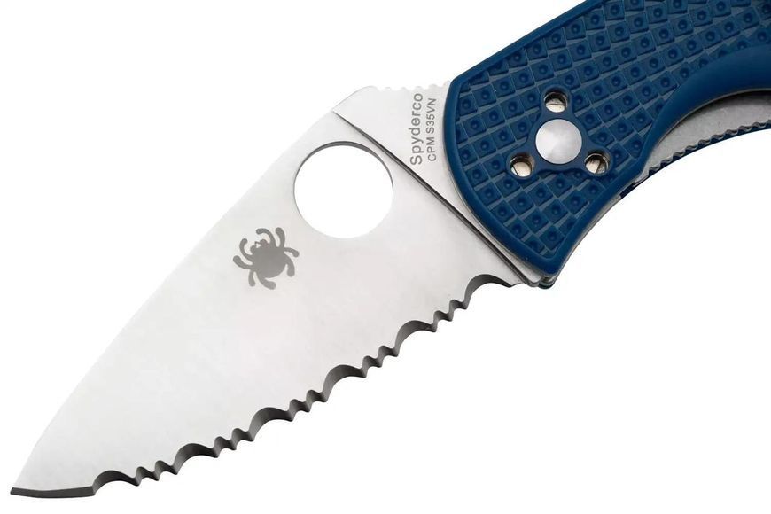 Ніж Spyderco Persistence Lightweight CPM-S35VN Serrated Серейтор Blue C136SBL 871595 фото