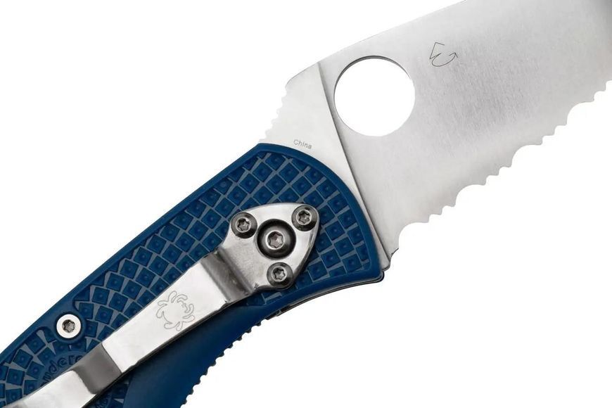 Ніж Spyderco Persistence Lightweight CPM-S35VN Serrated Серейтор Blue C136SBL 871595 фото