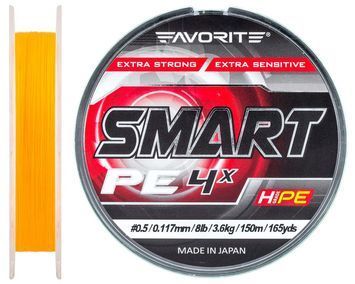 Шнур Favorite Smart PE 4x 150м (оранж.) #0.5/0.117мм 3.6кг 16931040 фото