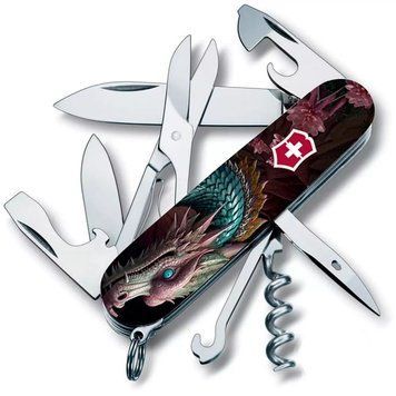 Швейцарський ніж Victorinox Climber Zodiac 91 мм 14 функцій Блакитний дракон (1.3703.3_Z3290p) V77552767 фото