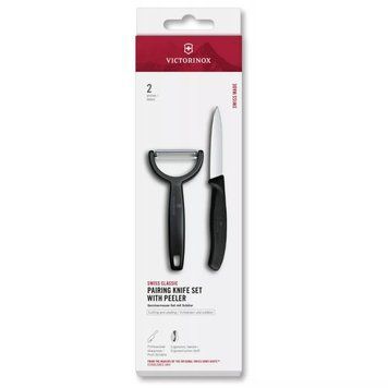 Набір для чистки овочів з двох предметів Victorinox Swiss Classic Paring Set ніж, овочечистка, Чорний 6.7113.22 V77554370 фото
