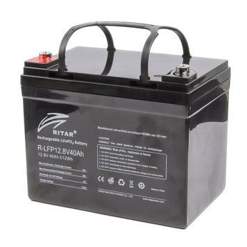 Акумуляторна електрична батарея літієва Ritar R-LFP12.8V40Ah, 12 В 40 Aгод, LiFePo4 R-LFP12.8V40Ah 1605688 фото