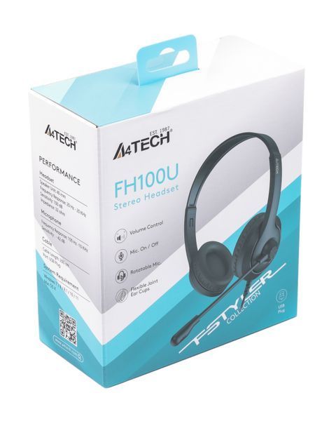 Гарнитура A4-Tech FH100U USB, цвет черный FH100U (Stone Black) 1605791 фото