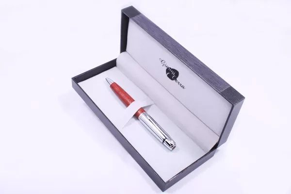 Ручка кулькова Gianni Terra Red Сріблясто-червоний корпус (HH1328/B) V77552576 фото