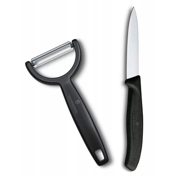 Набір для чистки овочів з двох предметів Victorinox Swiss Classic Paring Set ніж, овочечистка, Чорний 6.7113.22 V77554370 фото