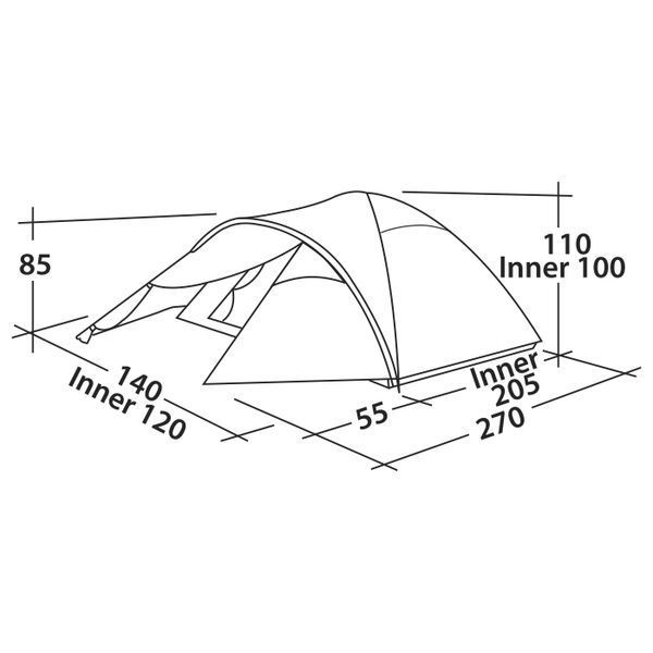 Палатка двухместная Easy Camp Quasar 200 Rustic Green (120394) 929022 фото