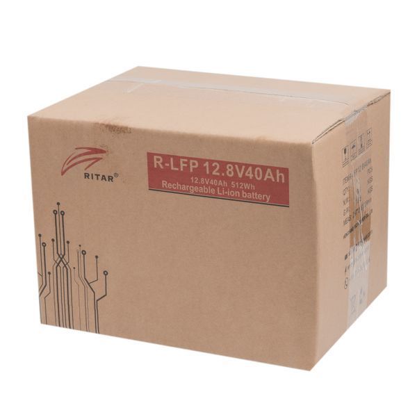 Акумуляторна електрична батарея літієва Ritar R-LFP12.8V40Ah, 12 В 40 Aгод, LiFePo4 R-LFP12.8V40Ah 1605688 фото