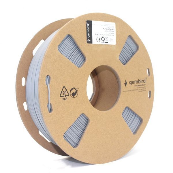 Филамент для 3D-принтера Gembird 3DP-PLA+1.75-01-GR, PLA+, 1.75 мм, серый 3DP-PLA+1.75-02-GR 1606819 фото