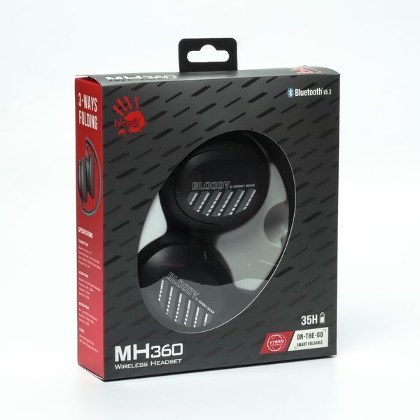 Гарнітура ігрова Bloody MH360 (Black), чорний колір, Bluetooth v5.3 + 3.5 Jack MH360 (Black) 1606309 фото