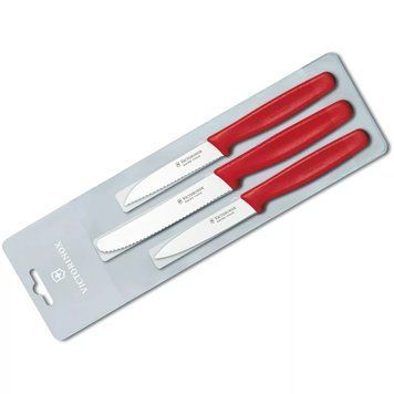 Набор кухонных овощных ножей Victorinox Paring Set 3 шт Красный (5.1111.3) V77551903 фото