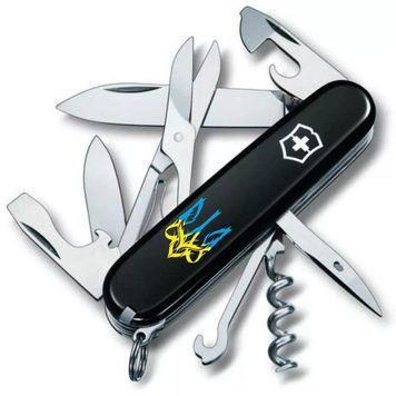 Швейцарський ніж Victorinox Climber Ukraine Тризуб готичний синьо-жовтий (1.3703.3_T0636u) V77552930 фото