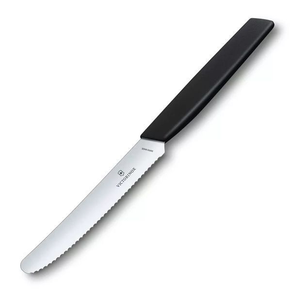Ніж кухонний Victorinox Swiss Modern Tomato and Table Knife, хвилясте, Чорний 6.9003.11W V77554459 фото