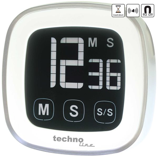 Таймер кухонный Technoline KT400 Magnetic Touchscreen White (KT400) DAS301202 фото