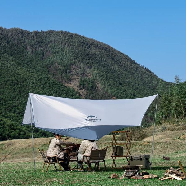 Тент для кемпінгу Naturehike Hexagon NH16T013-S, 150D / Silver Coated, 520*460 см, сіро-Голубой (з двома стійками) 86171 фото
