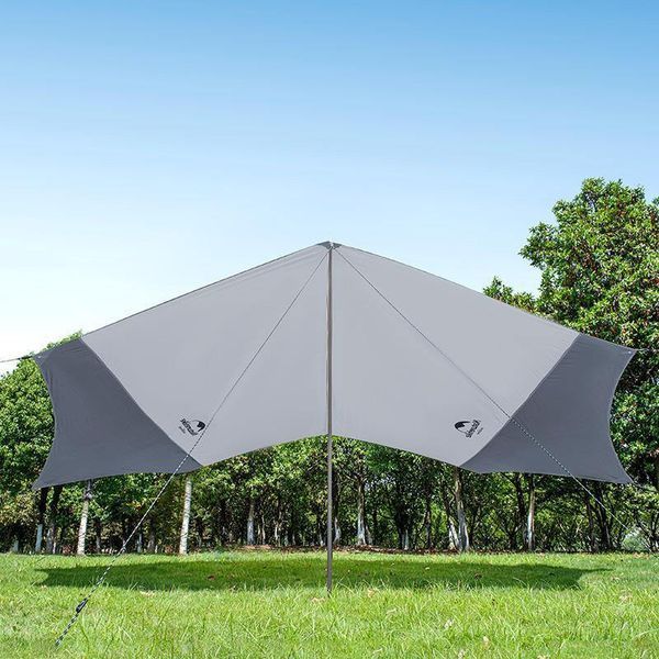 Тент для кемпінгу Naturehike Hexagon NH16T013-S, 150D / Silver Coated, 520*460 см, сіро-Голубой (з двома стійками) 86171 фото