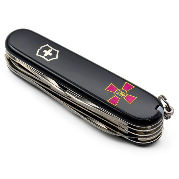 Швейцарский нож Victorinox Huntsman ARMY Эмблема ЗСУ Черный (1.3713.3_W0010u) 612940 фото