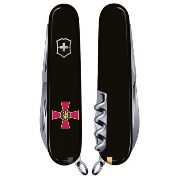Швейцарский нож Victorinox Huntsman ARMY Эмблема ЗСУ Черный (1.3713.3_W0010u) 612940 фото