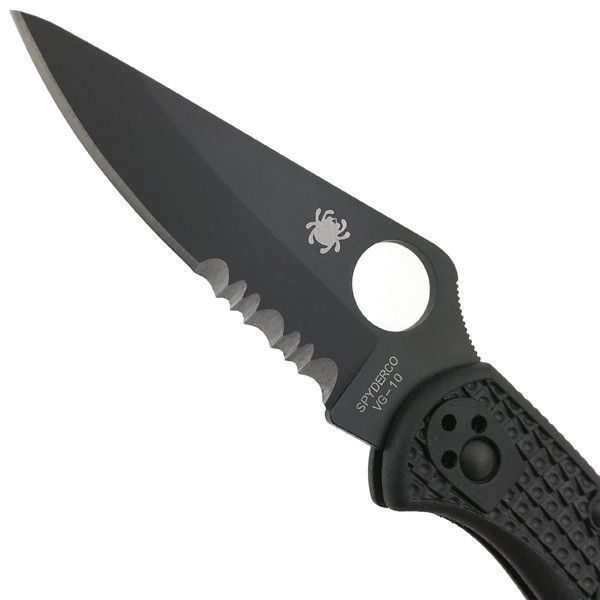 Ніж Spyderco Delica 4 Black Blade Напівсерейтор C11PSBBK 870136 фото