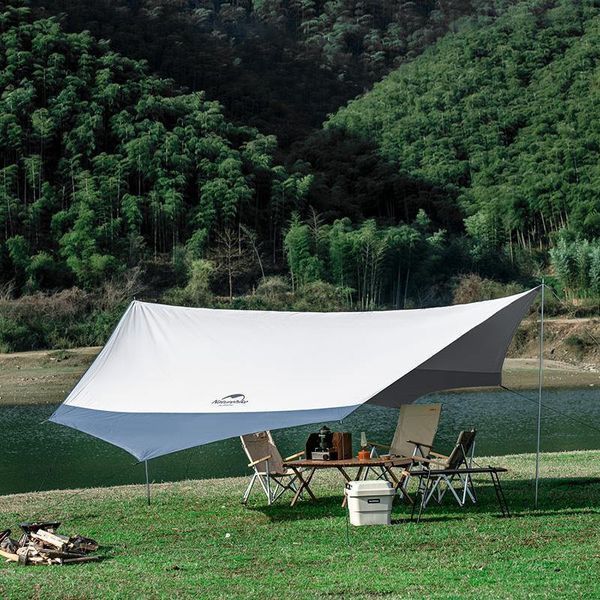 Тент для кемпінгу Naturehike Hexagon NH16T013-S, 150D / Silver Coated, 520*460 см, сіро-Голубой (з двома стійками) 86171 фото