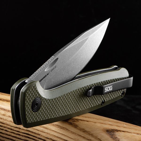 Нож SOG Terminus SJ D2 G-10 OD Green SOG-TM1004-BX 12580322 фото