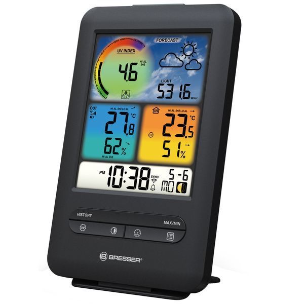 Метеостанція Bresser WIFI Colour 4-in-1 UV_Light Sensor Black (7002534) 927566 фото