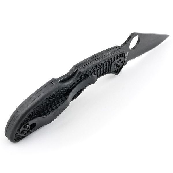 Ніж Spyderco Delica 4 Black Blade Напівсерейтор C11PSBBK 870136 фото