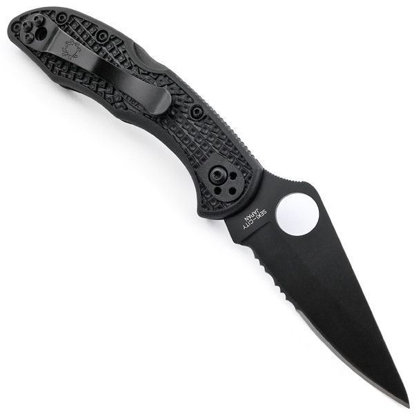 Ніж Spyderco Delica 4 Black Blade Напівсерейтор C11PSBBK 870136 фото