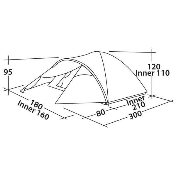 Палатка трехместная Easy Camp Quasar 300 Rustic Green (120395) 929023 фото