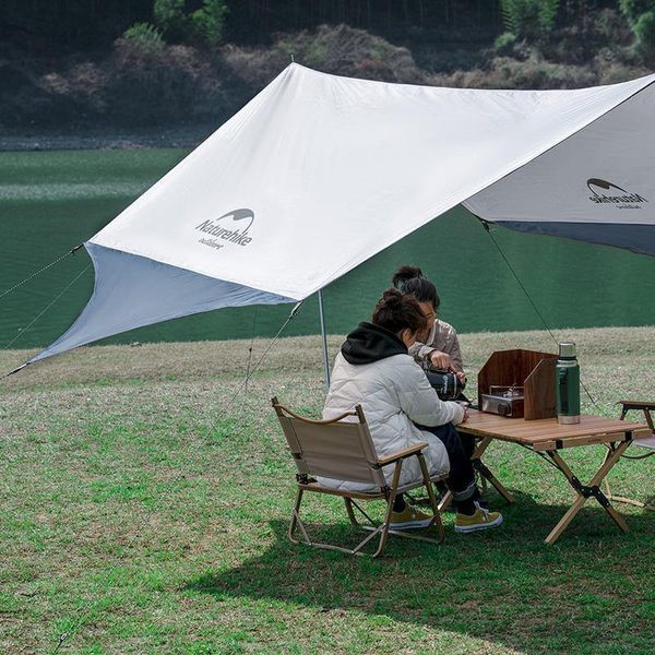 Тент для кемпінгу Naturehike Hexagon NH16T013-S, 150D / Silver Coated, 520*460 см, сіро-Голубой (з двома стійками) 86171 фото