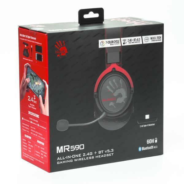 Навушники ігрові Bloody MR590 (Sport Red), колір чорно-червоний MR590 (Sport Red) 1606315 фото