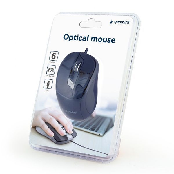 Оптична мишка Gembird MUS-6B-01, USB интерфейс, чорний колір MUS-6B-01 1603932 фото
