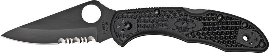 Ніж Spyderco Delica 4 Black Blade Напівсерейтор C11PSBBK 870136 фото