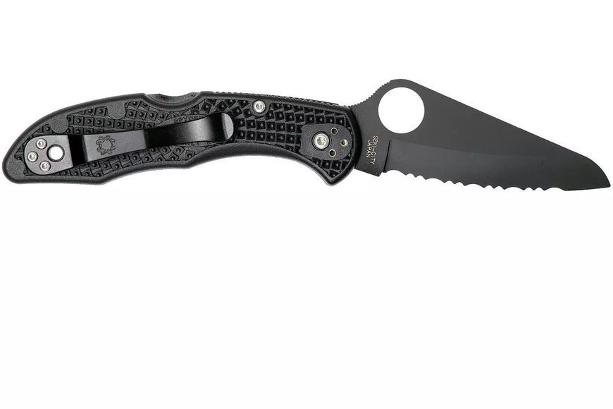 Нож Spyderco Salt 2 Black Blade H-1 FRN Black Cеррейтор C88SBBK2 871747 фото