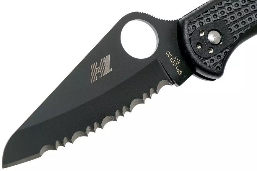 Нож Spyderco Salt 2 Black Blade H-1 FRN Black Cеррейтор C88SBBK2 871747 фото